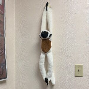 Plush Hanging Lemur Toy - White & Brown